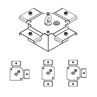Магистральное соединение в линию или фигурная сборка через L, X и Т-образный соединитель