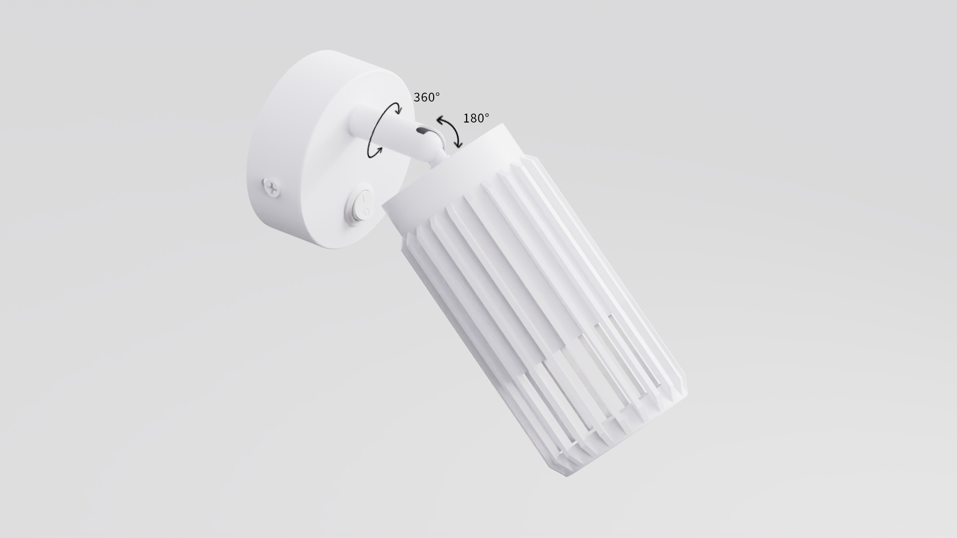 Поворотная конфигурация плафонов на 360° и 180°