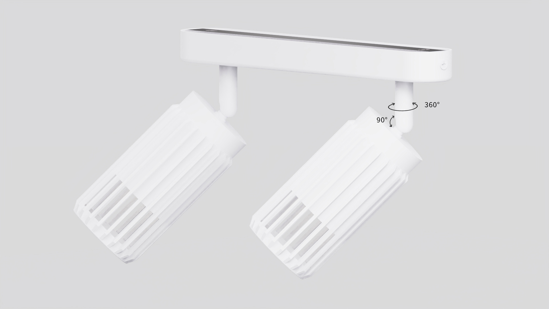 Поворотная конфигурация плафонов на 360° и 180°