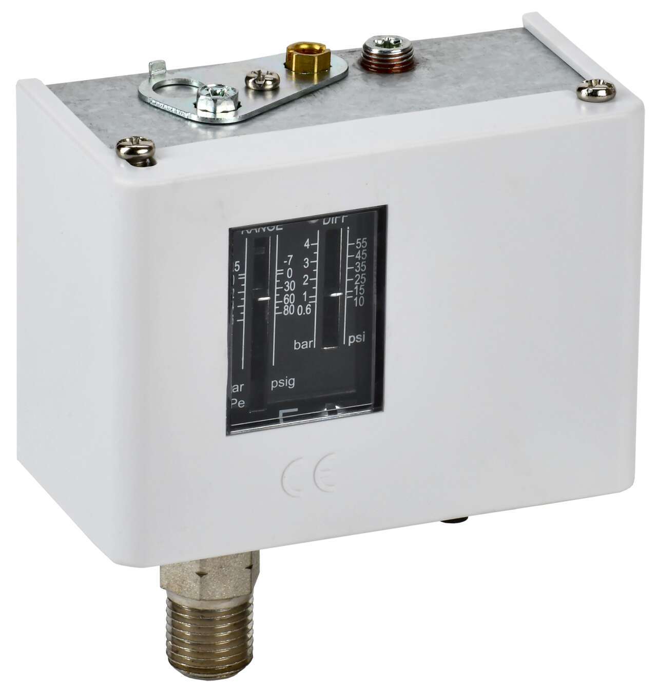 Защита установок и механизмов от повышенного избыточного давления путем срабатывания замыкания механического реле при превышении уставки давления в диапазоне -0,5-3,5 Бар