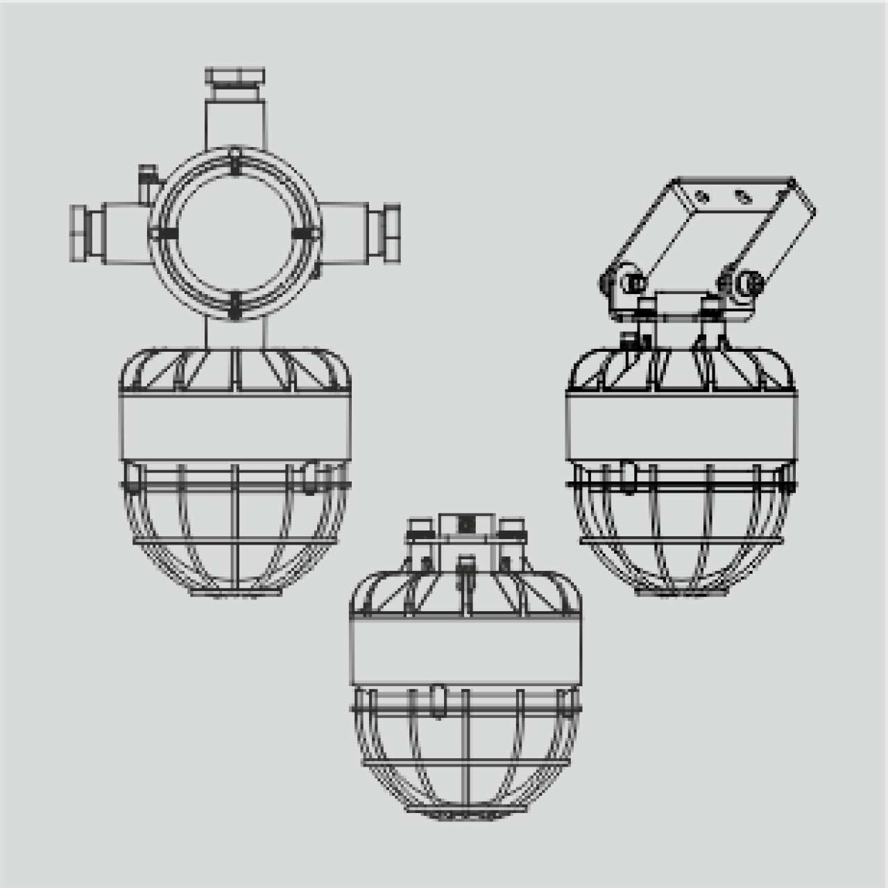 Крепление на трубу с резьбой М25х1,5 взрывозащищенная коробка