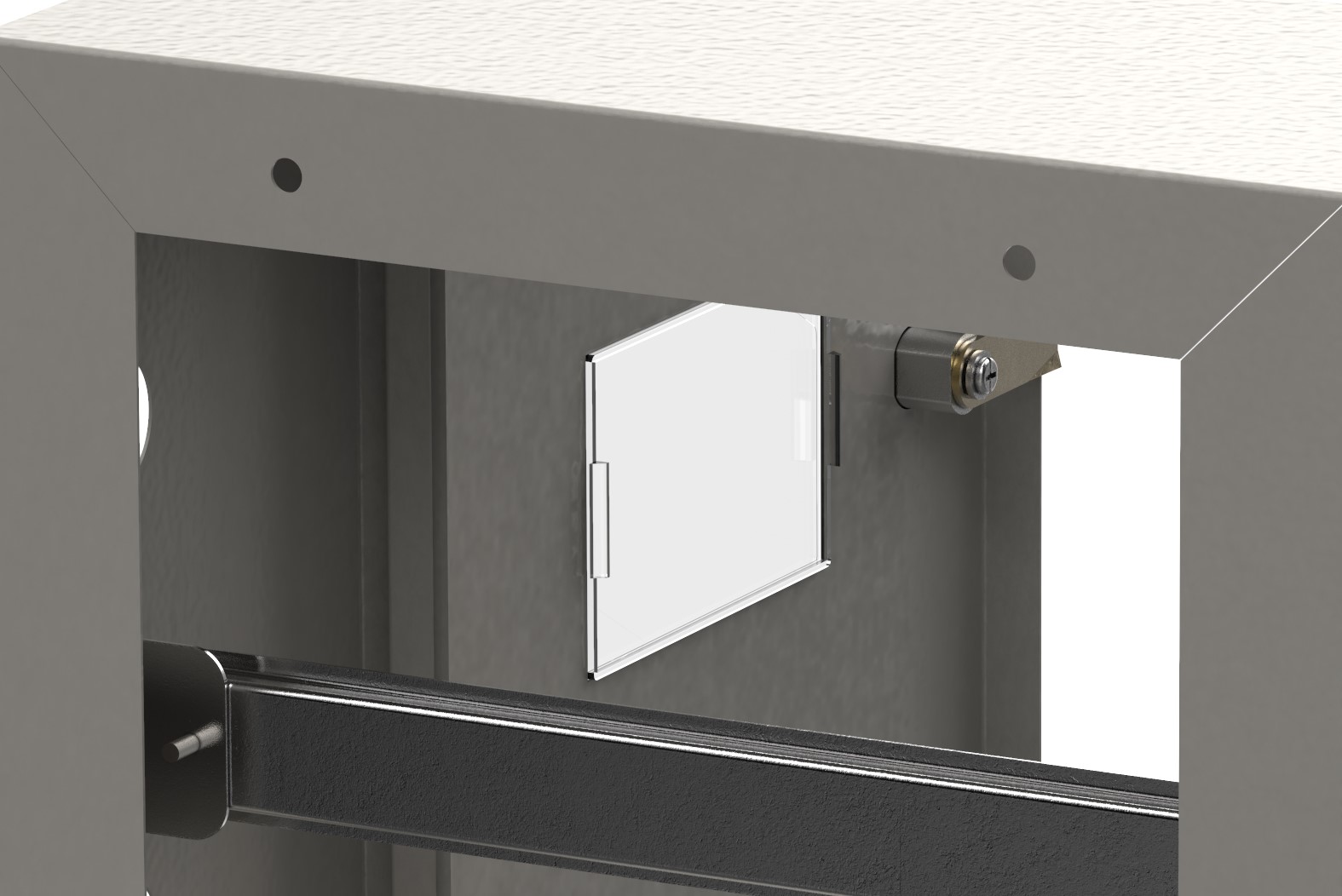 Предусмотрены отверстия для монтажа ящика к стене.