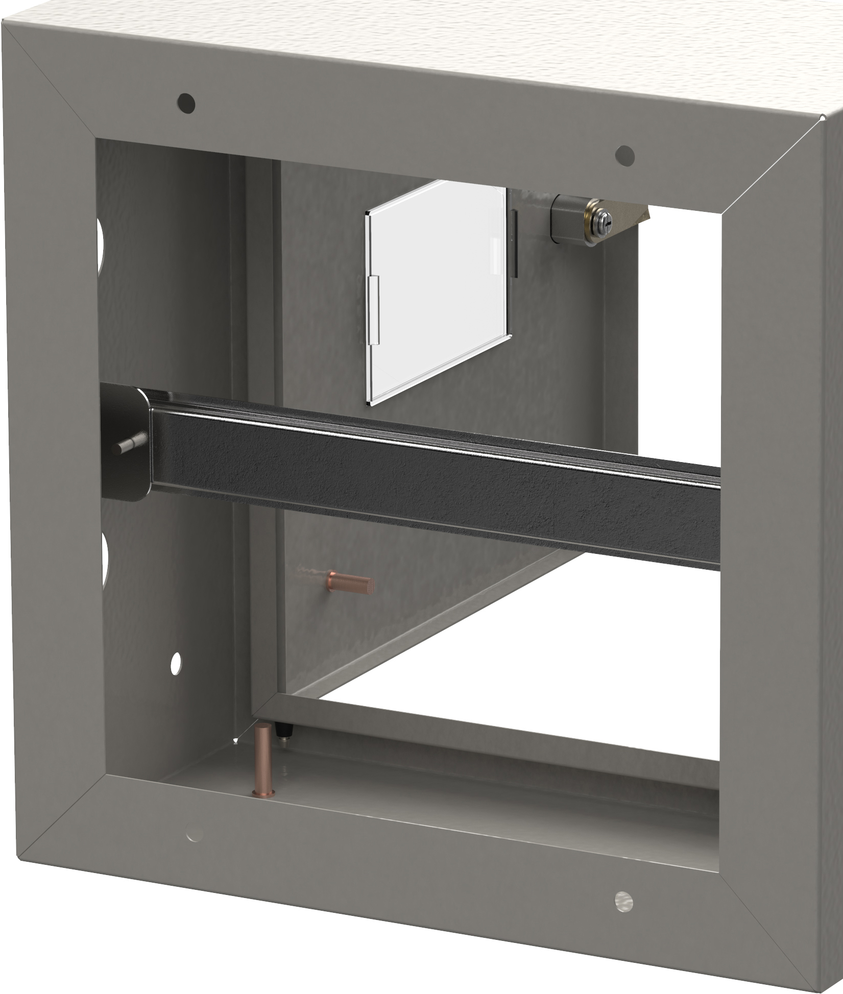 Отсутствует задняя стенка корпуса.