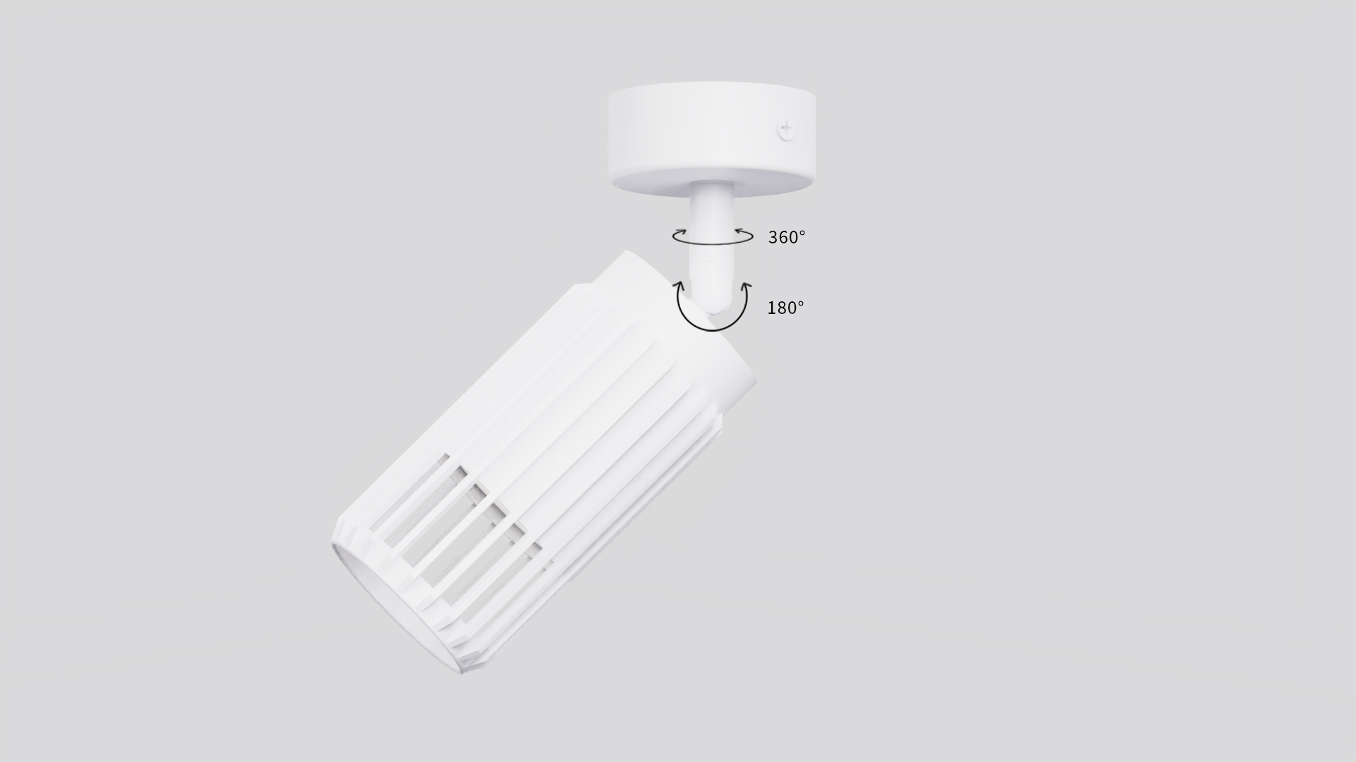 Поворотная конфигурация плафонов на 360° и 180°