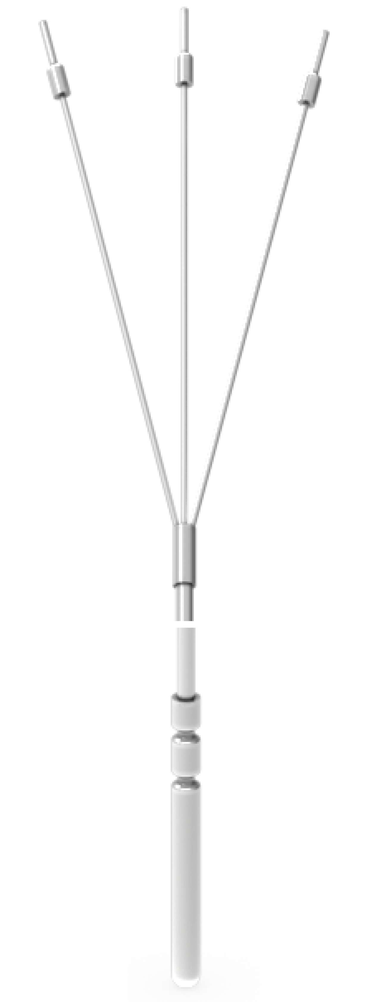 Тонкий прочный кабель на конце которого размещен сенсор температуры PT1000 цилиндрической формы