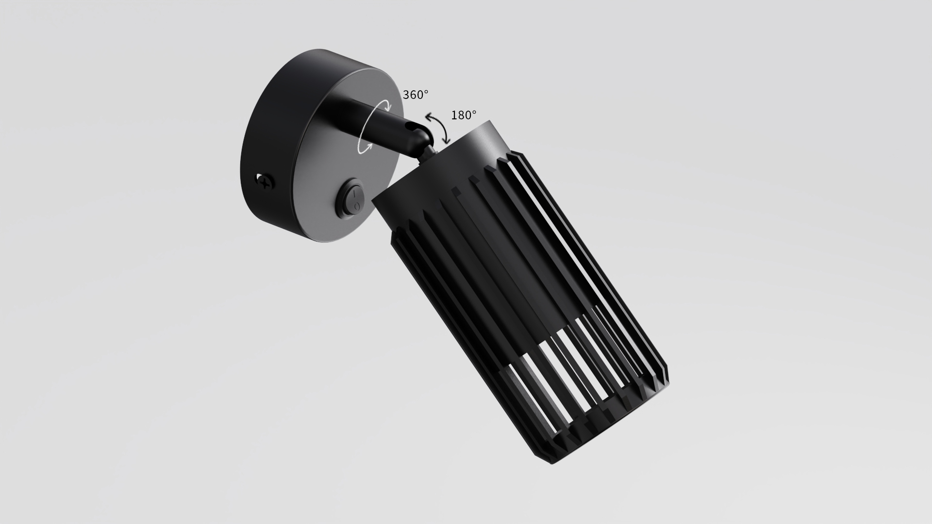 Поворотная конфигурация плафонов на 360° и 180°